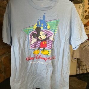 Disney Blue Short Sleeve Tee with Vibrant Cartoon Design